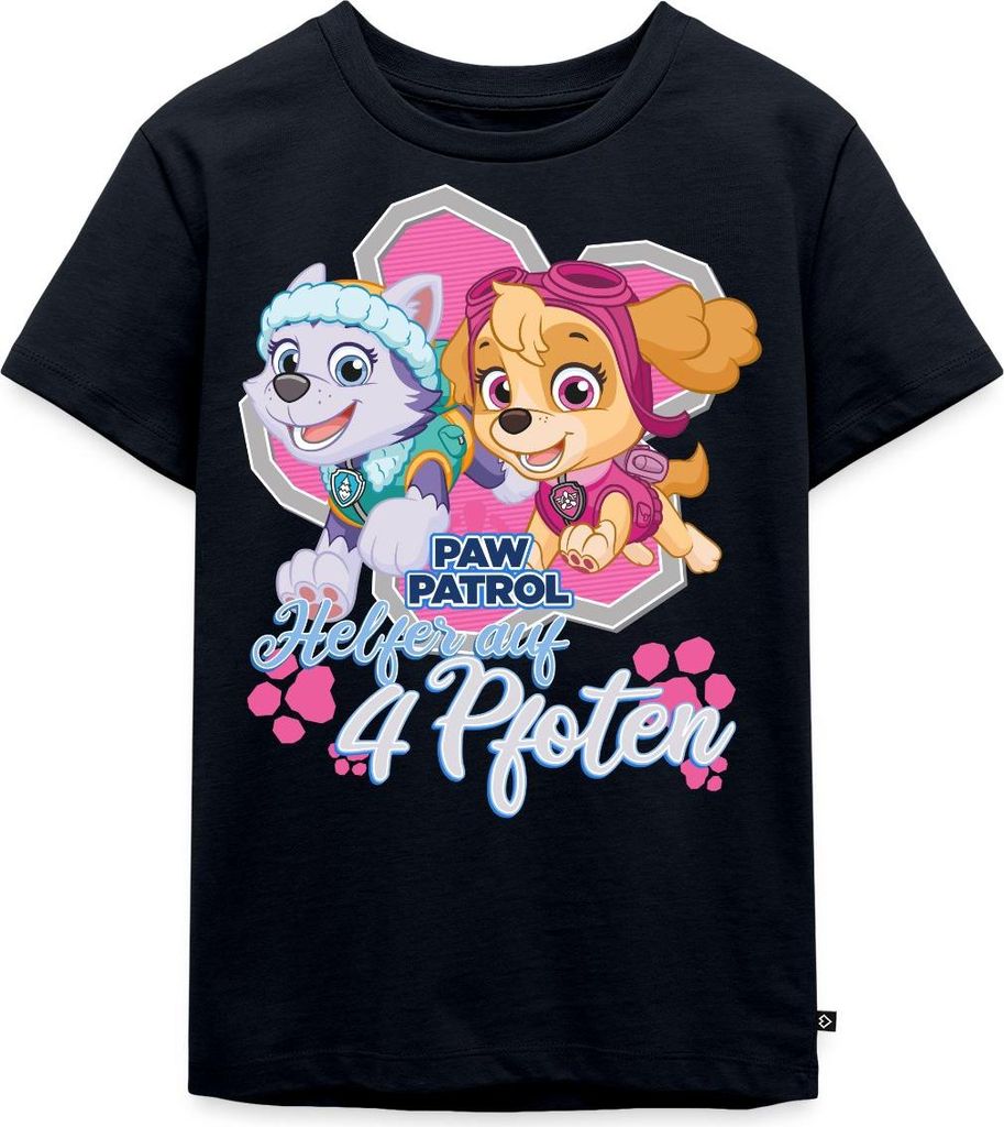 Spreadshirt Paw Patrol Skye & Everest Helfer Auf 4 Pfoten Kinder Premium T-Shirt, 134/140 (8 Jahre), Navy