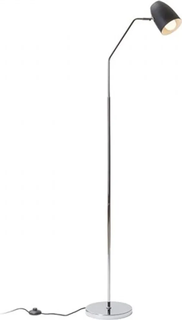 Luminaire sur Pied LED 11W PRAGMA Noir et Chrome à Basse Consommation