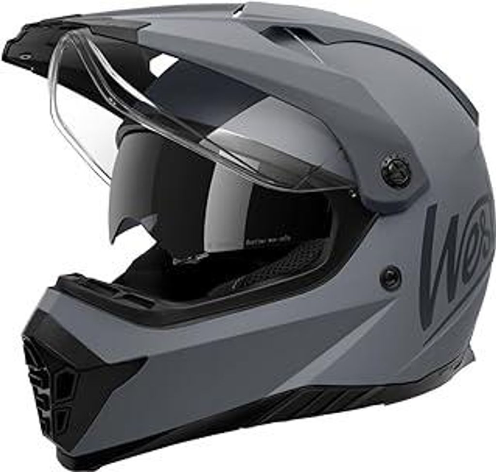 Westt Motocross Helm Fullface MTB Motorradhelm Integralhelm Crosshelm Helm Motorrad MTB Enduro Quad Helm Motorrad mit Doppelvisier Sonnenblende E
