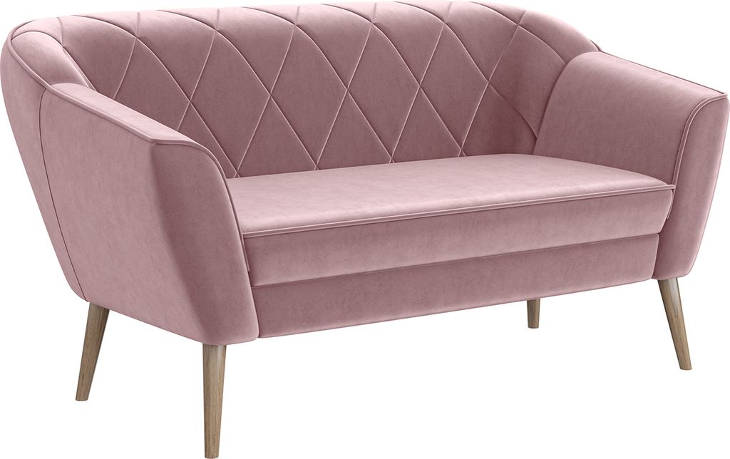 MEBLINI Mini Sofa 2-Sitzer für Wohnzimmer - Mini Lounge für zwei Personen - Küchensofa - Sofa Klein - GISELA - 2 - Rosa Samt