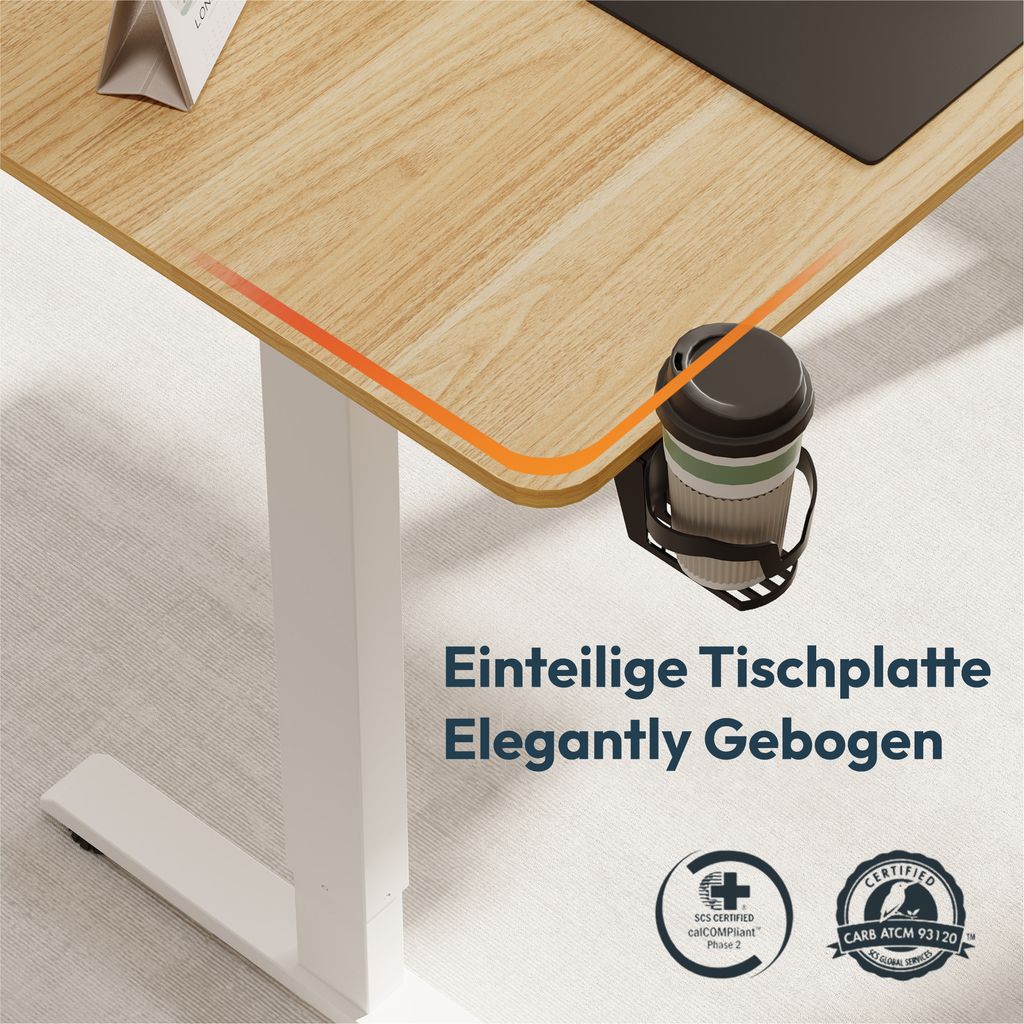 SANODESK QS1 140 x 60 cm Výškově nastavitelný stolní Obrázek produktu 6