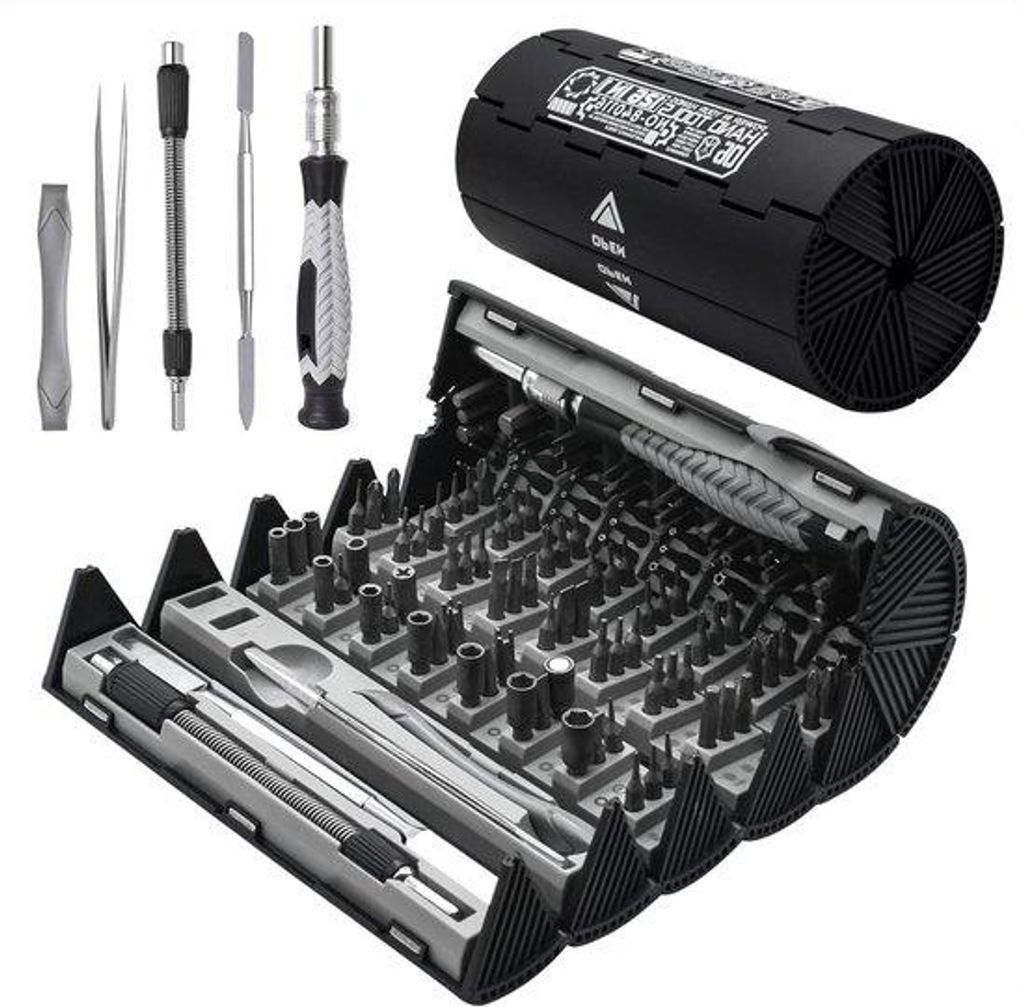 Mini-Schraubendreher-Set 126-teilig magnetisch schwarz