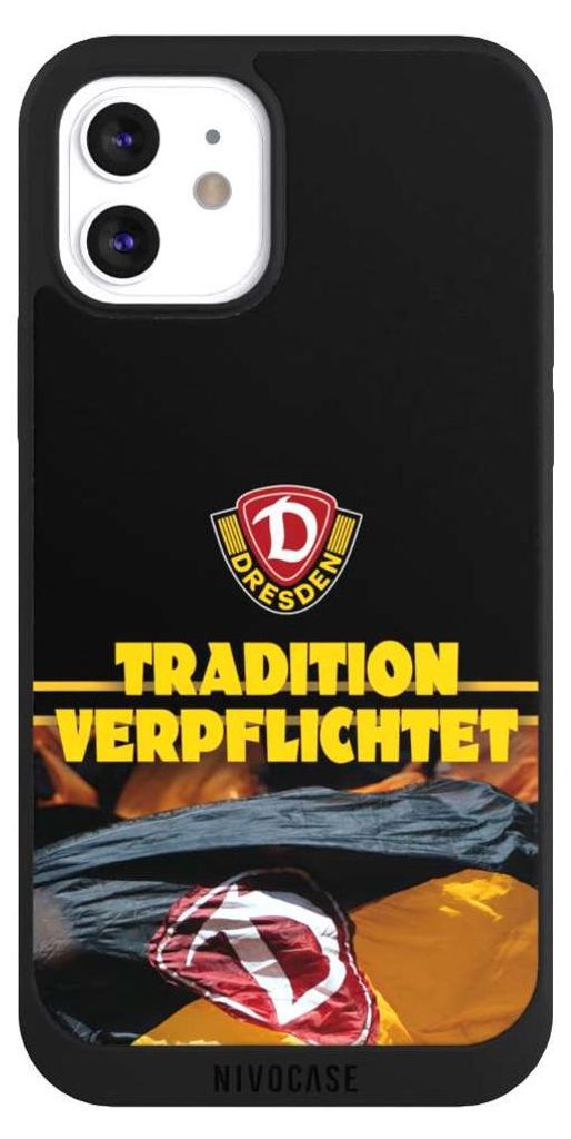 NIVOCASE Handyhülle für Apple iPhone 12 Hülle NIVOpure Case Schwarz Fanartikel SG Dynamo Dresden SGD