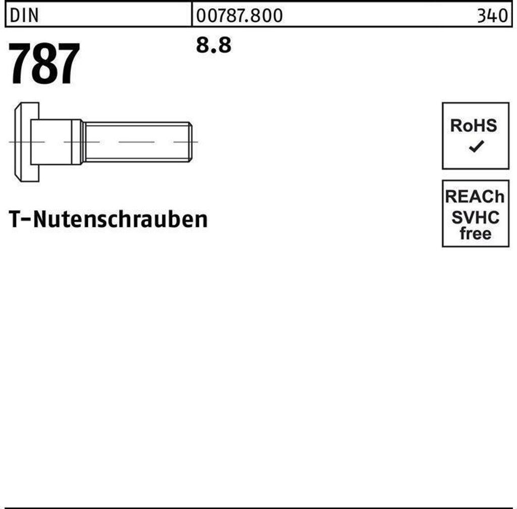 Reyher T-Nutenschrauben DIN 787 8.8 12 M 12 x 50 (10 Stück)