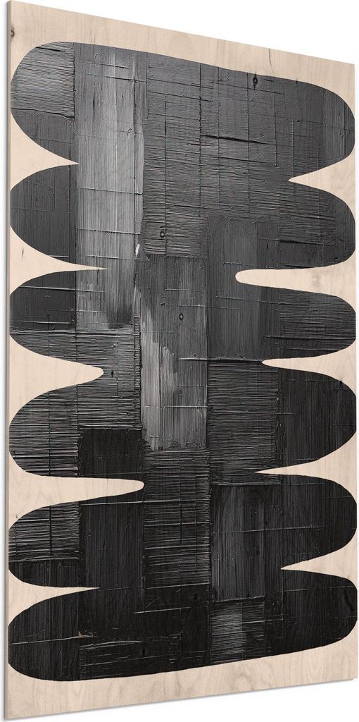 DEQORI Holzbild 60x90 cm 'Taktile Form' Bild auf Holz Wandbild Kunstdruck nachhaltig