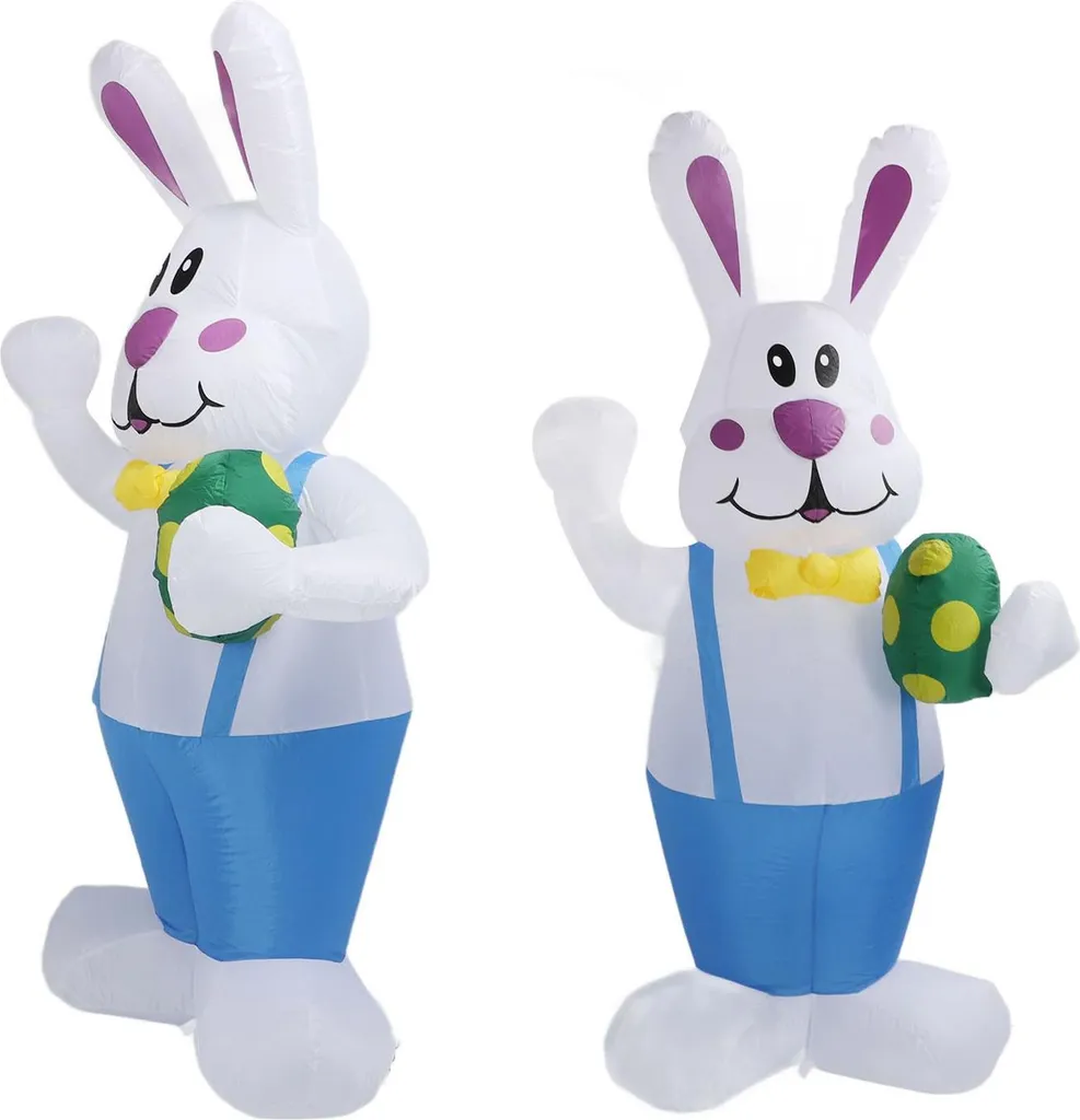 Lapin gonflable jardin auto-gonflant 190cm - Déco rapide et sans effort - 6