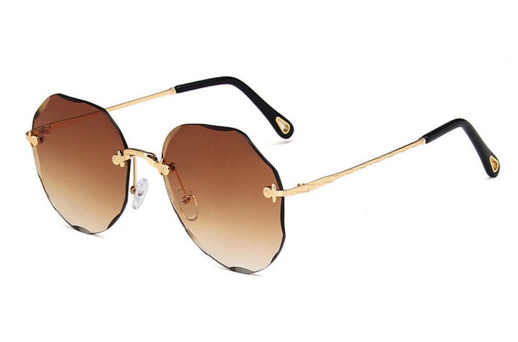 Damenbrillen Schwarz Sonnenbrille Große Damen Gläser Blogger Gold Trendbrille 