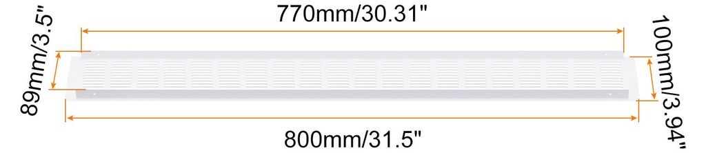 Luftgitterabdeckung, 1 Stš¹ck 800 x 100mm - Abdeckung aus Aluminiumlegierung fš¹r Lš¹ftungsgitter, rechteckige Lš¹ftungsgitter fš¹r Schuh...