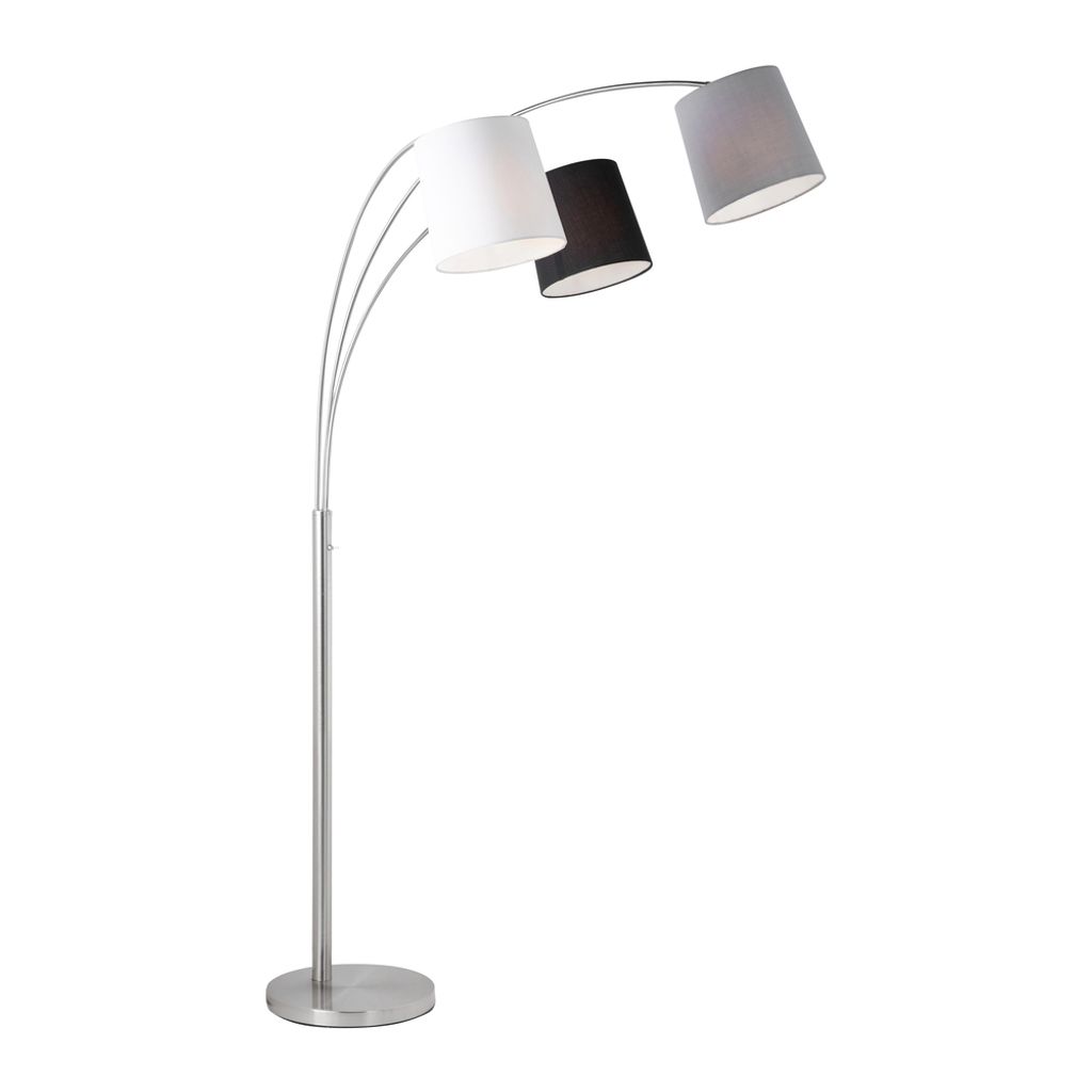 JUST LIGHT LED Stehlampe MELVIN Stoffschirme Mit drei Produktbild 