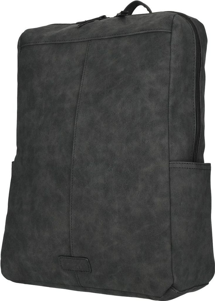 Damen Herren Überschlag Rucksack Plane Tasche Fahrradrucksack Kurier leder Optik Rollup Bag Schwarz