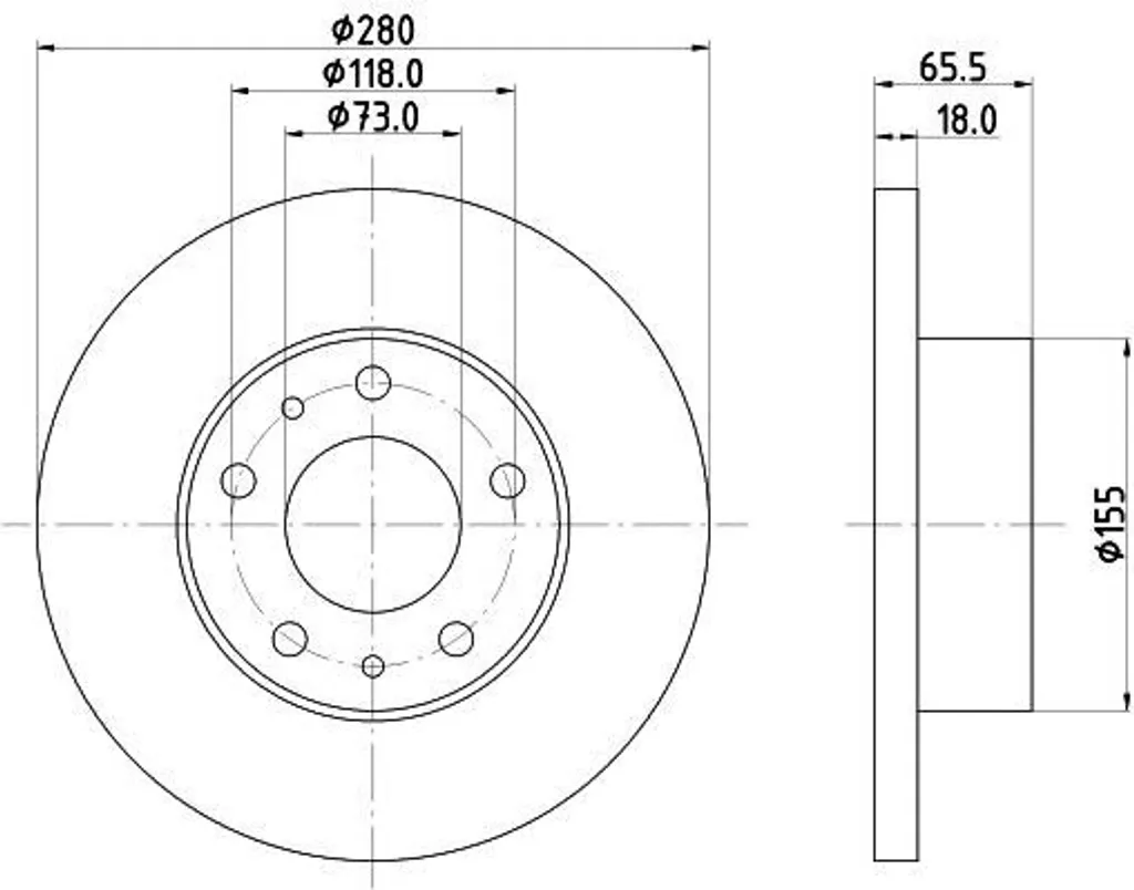 Disque de frein HELLA 8DD 355 104-391 pour Ducato et Boxer OE 1606308980