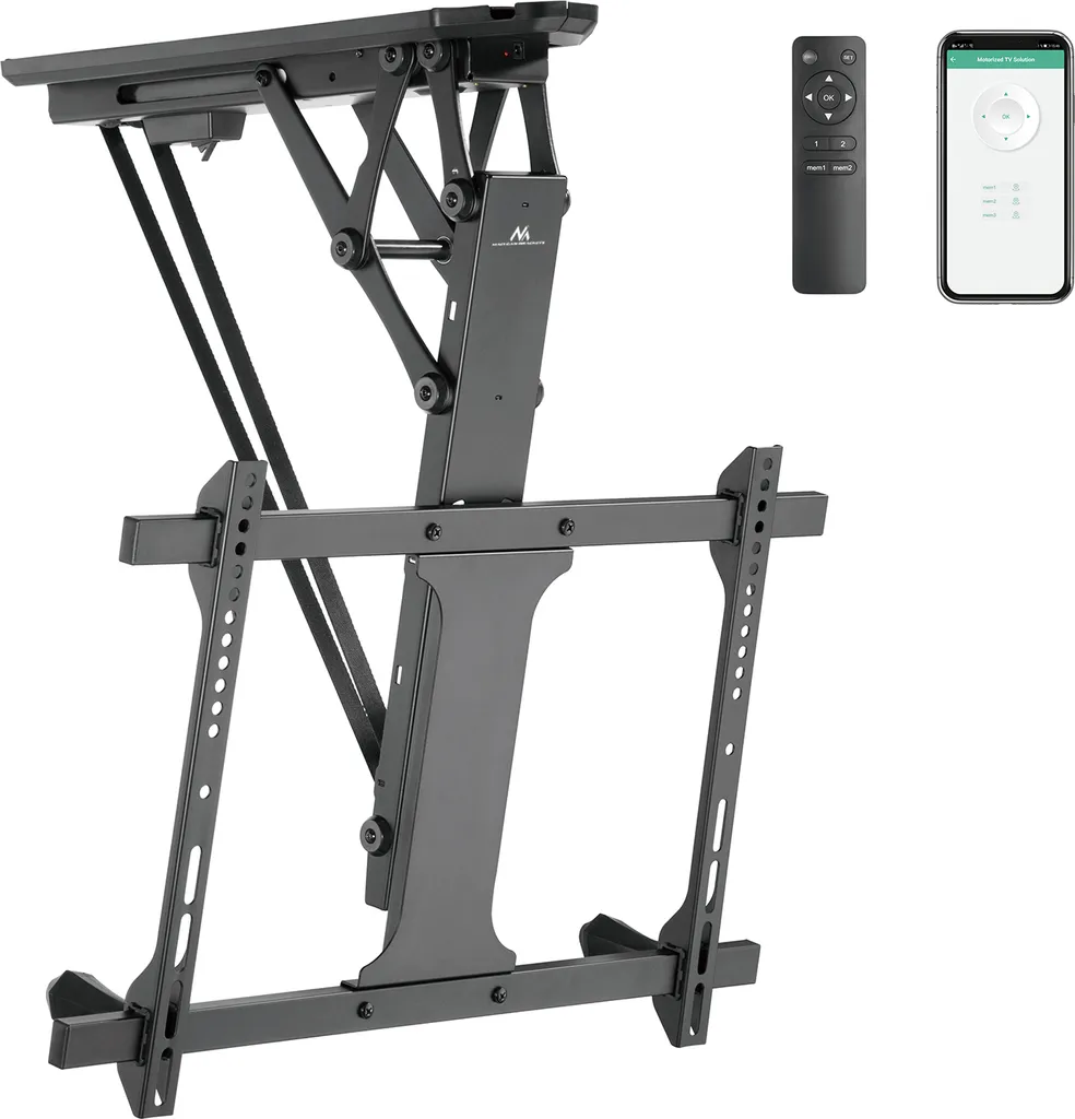Support TV de Plafond Motorisé Connecté pour Écran 32 à 70 Pouces Noir