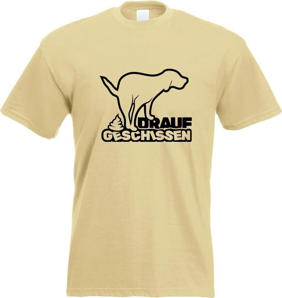 Kiwistar - T-Shirt - Khaki - Drauf geschissen - Scheiße - Kacke Motiv Bedruckt Funshirt Design Print - mit Motiv Bedruckt - Funshirt Design - Spor...