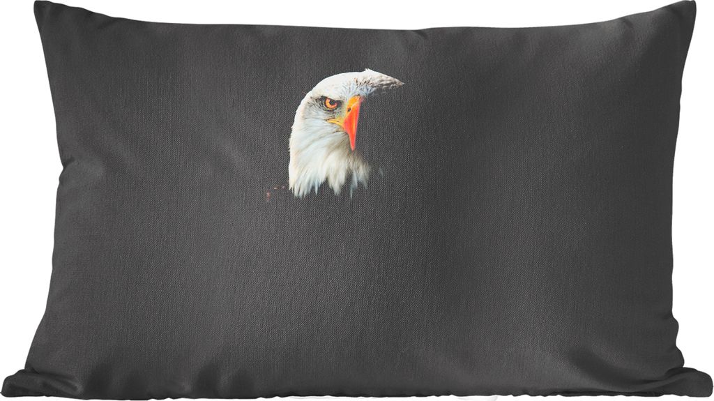 MuchoWow Zierkissen Sofakissen Wohnzimmer Dekokissen 60x40 cm Ein Porträt eines Weißkopfseeadlers - Kopfkissen - Polster mit Foto