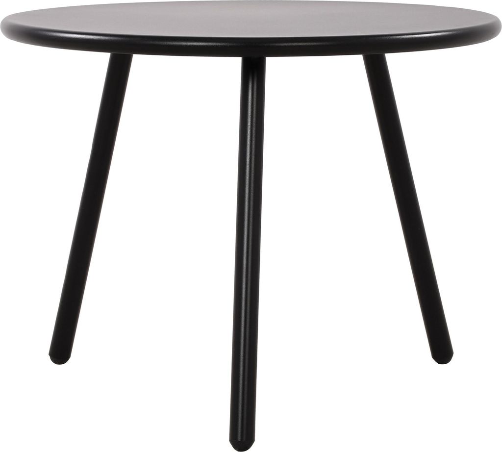 Couchtisch NENIM - Kunststoff Schwarz 60x60x45 cm | Sofatisch Rund Beistelltisch Wohnzimmertisch Klein