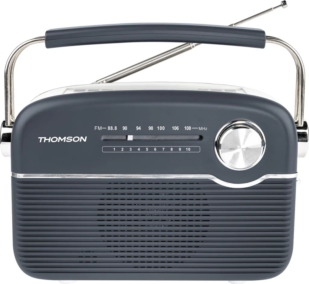 Radio Solaire Bluetooth Grise Autonome avec Batterie Grande Capacité