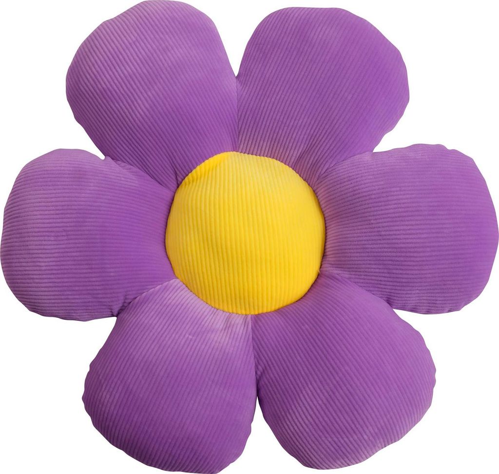 Dekokissen Blume lila gelb Ø 50 cm Produktbild 