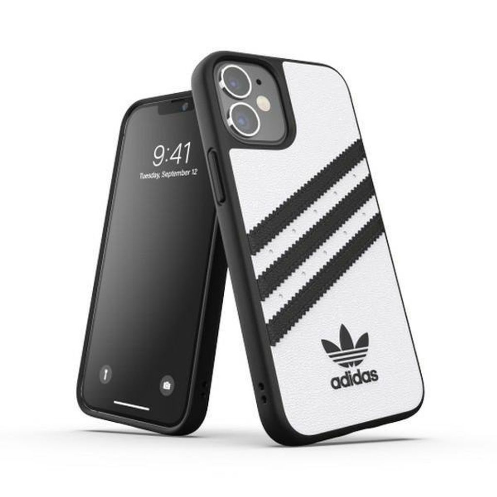 Adidas iPhone 12 mini 3 Streifen Cover Schwarz Weiß - TPU Schutzhülle