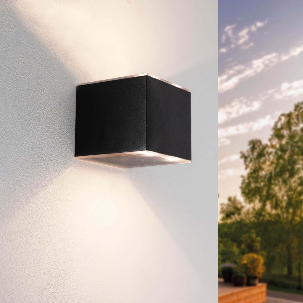 Ledvion Solar LED Wandleuchte 1W Warmweiß IP44 Schwarz Produktbild 