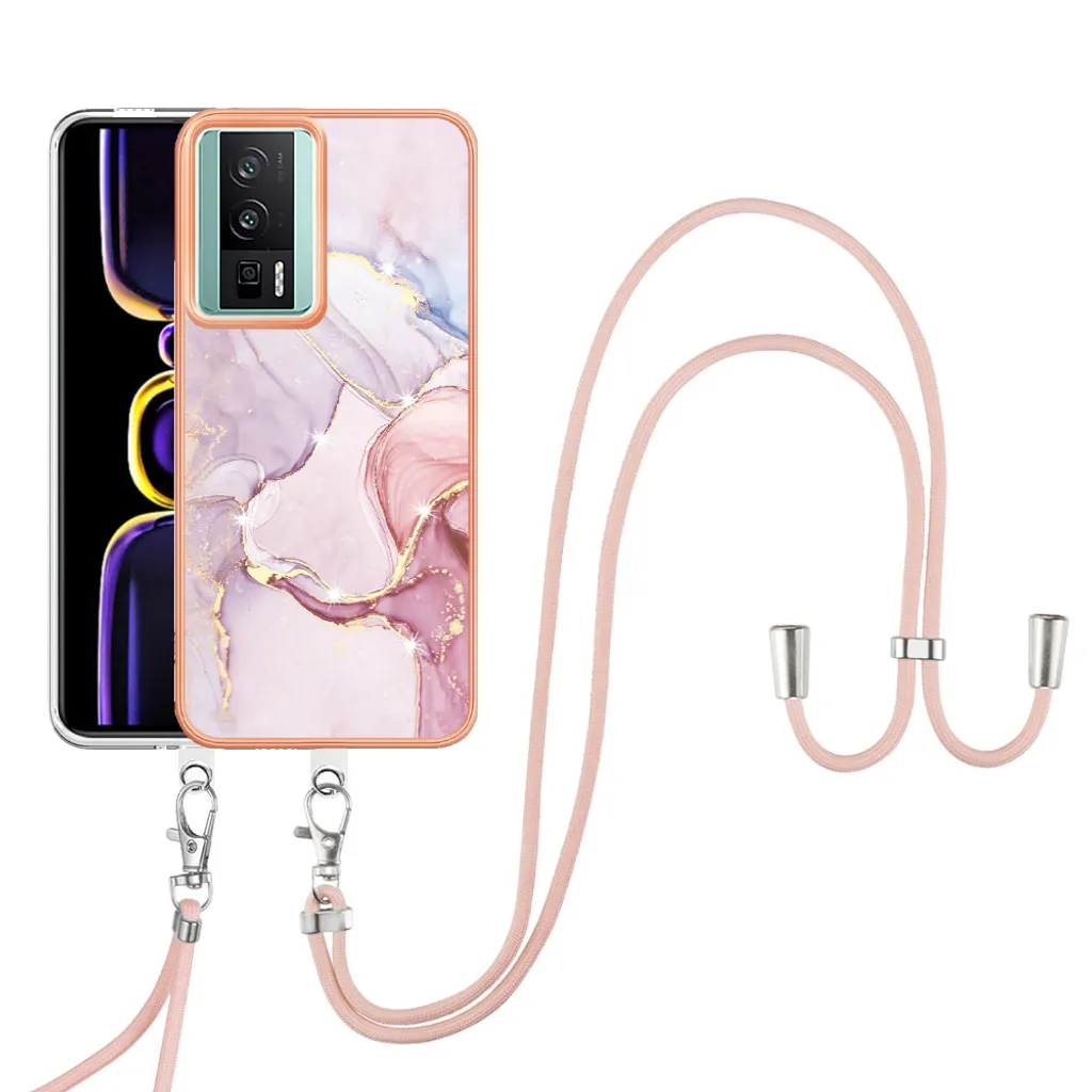 Custodia Protettiva Oro Rosa con Cinturino Xiaomi Poco F5 Pro / K60 - 2
