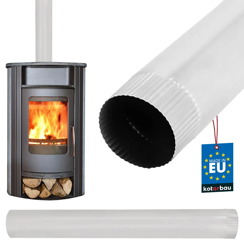 Canna Fumaria KOTARBAU 110mm x 1m Acciaio Inox Argento per Scarico Fumi
