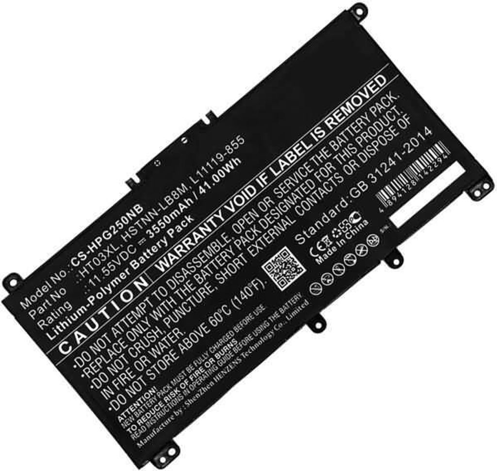 Akku für Hewlett-Packard 17-by1400ng Li-Pol 11,55 Volt 3550 mAh schwarz