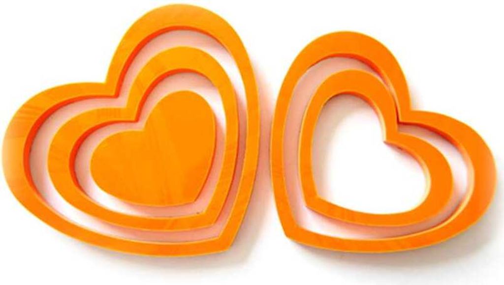 Oblique Unique 3D Herzen 5er Set Wandtattoo Dekoration 3D Deko - orange