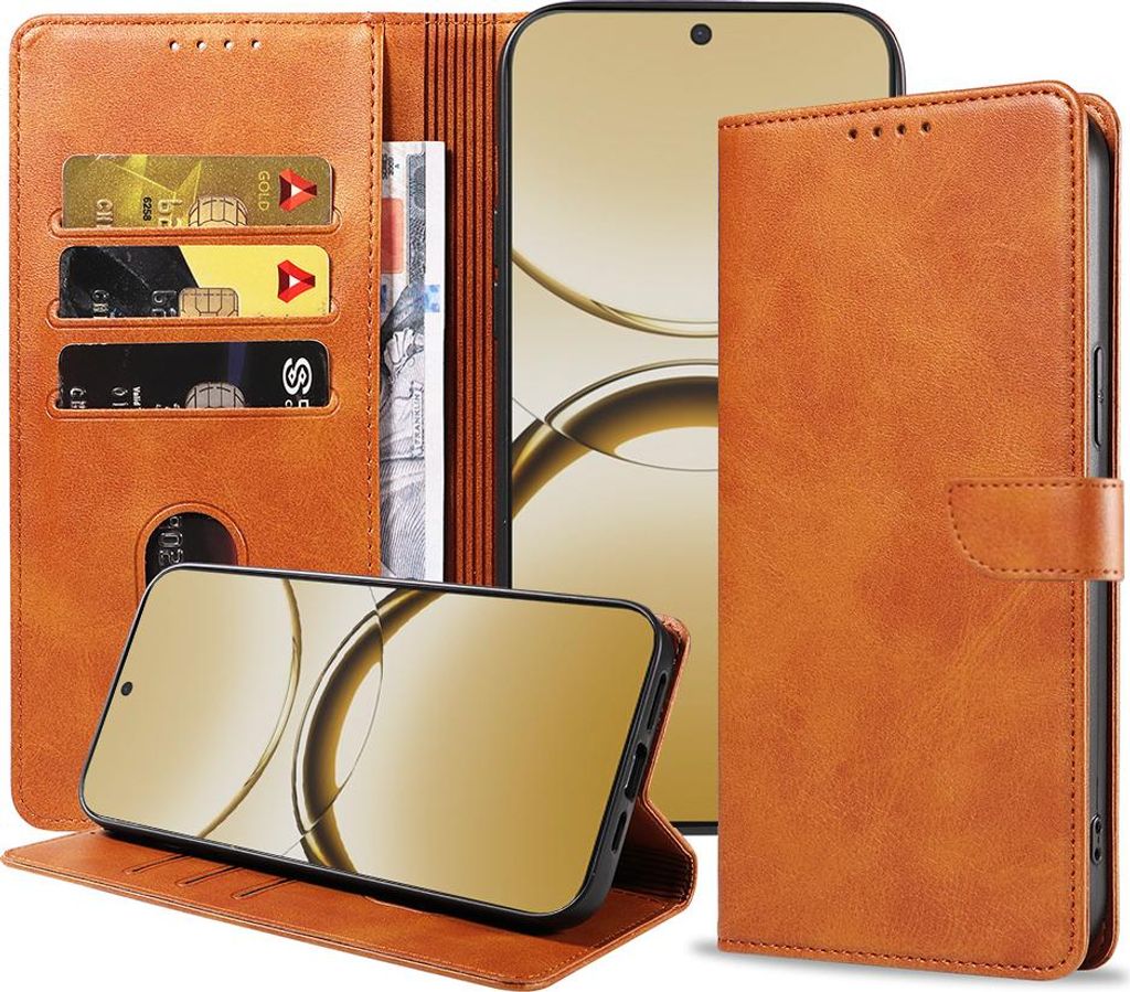 Geeignet für Oppo Find X8 Handytasche Kunstleder mit Magnetlippe und Kartenhalter Buchhülle mit Klappe - Wallet Case mit Kartenfach - Braun - Sma...