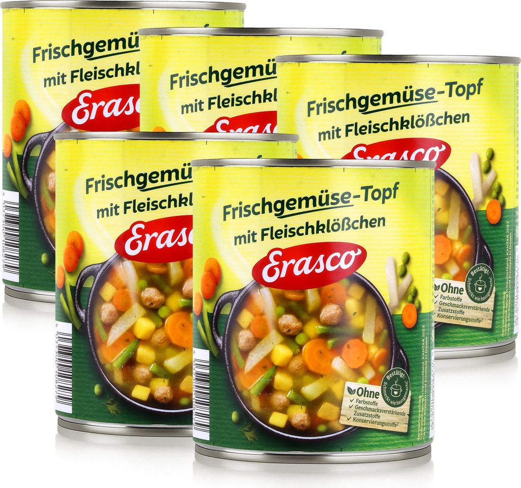 Erasco Frischgemüse-Topf Fleischklößchen 800g Fertigessen Produktbild 