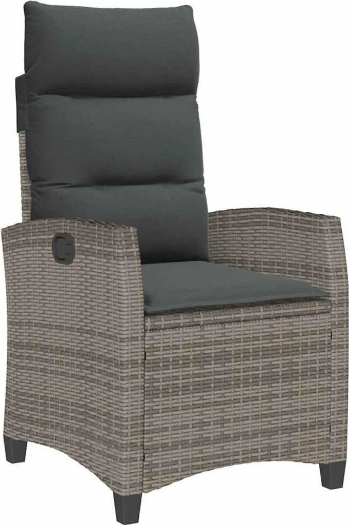 Fauteuil de jardin confortable anti-UV en résine tressée avec table fixe
