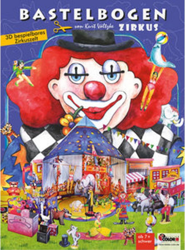 Zirkus basteln mit Kindern Bastelbogen Ausschneidebogen Produktbild 
