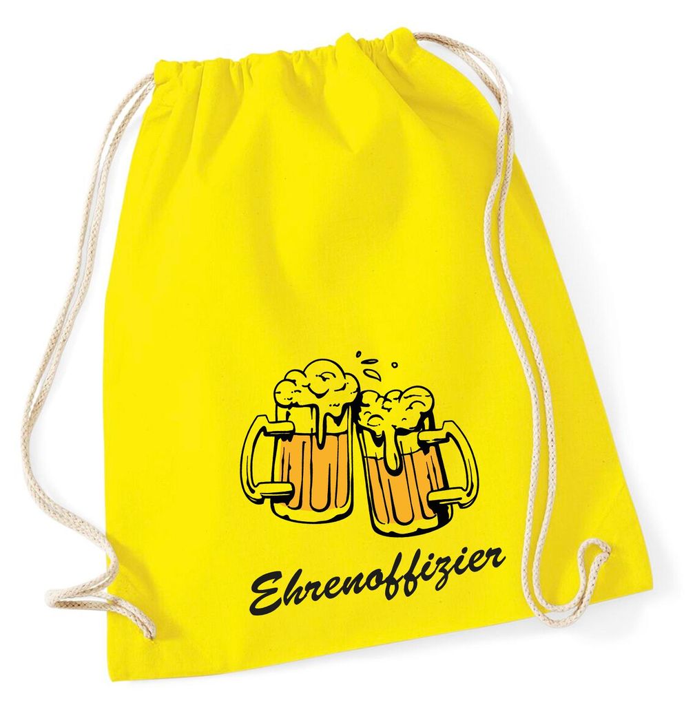 Huuraa Turnbeutel Ehrenoffizier Schützenfest 12 Liter Yellow Baumwolle Rucksack Geschenkidee