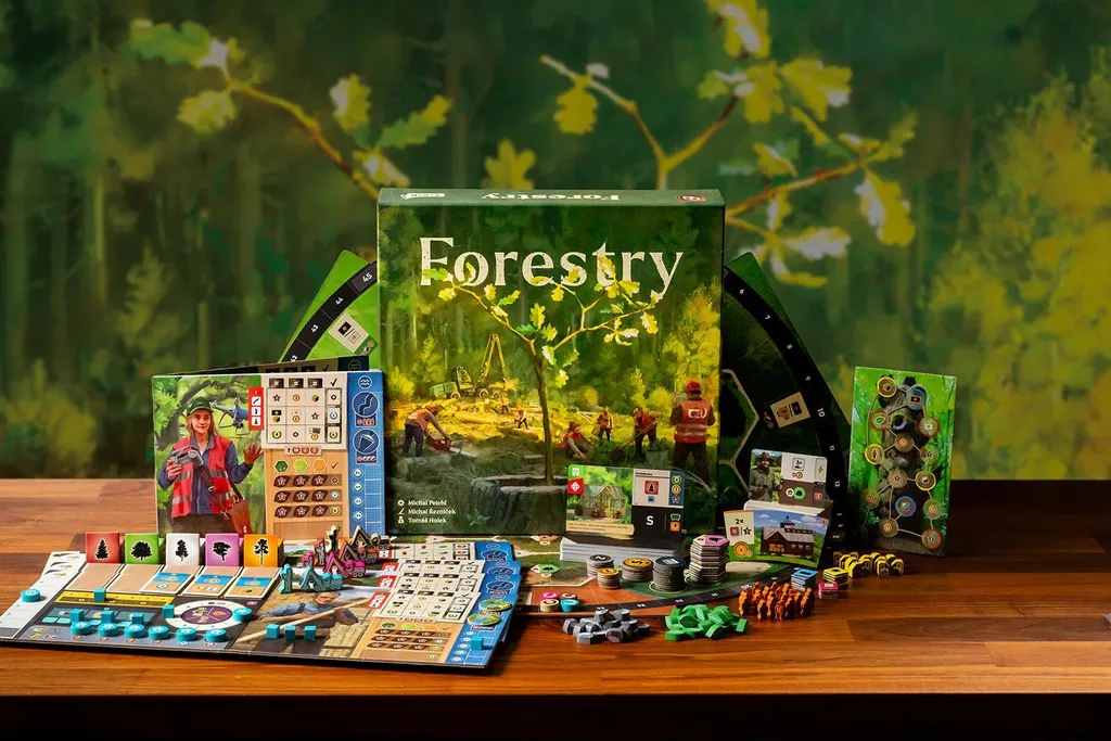 Jeu de société forestier stratégie durable : gestion de bois et nature