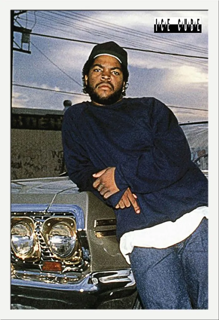 Affiche Ice Cube Impala sous Cadre Blanc Shinsuke avec Vitre Acrylique