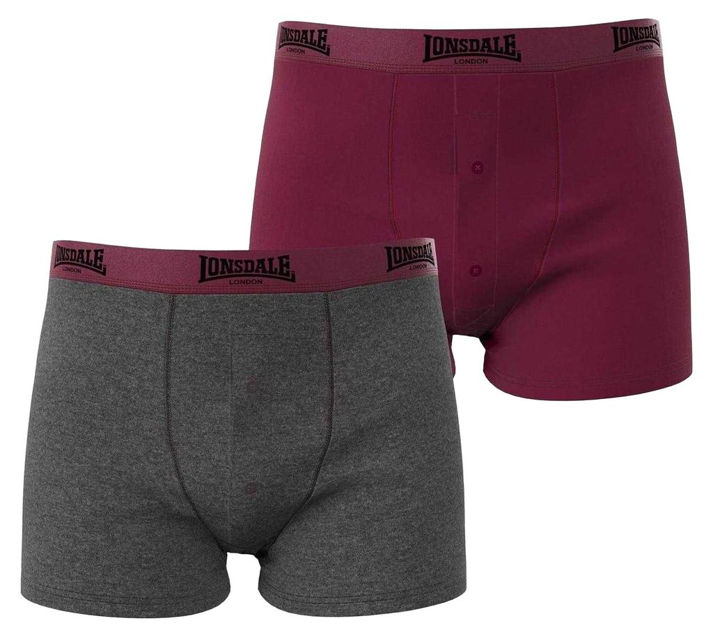 Lonsdale - Boxershorts für Herren (2er-Pack) GT14038 (M) (Rostfarben/Holzkohle)