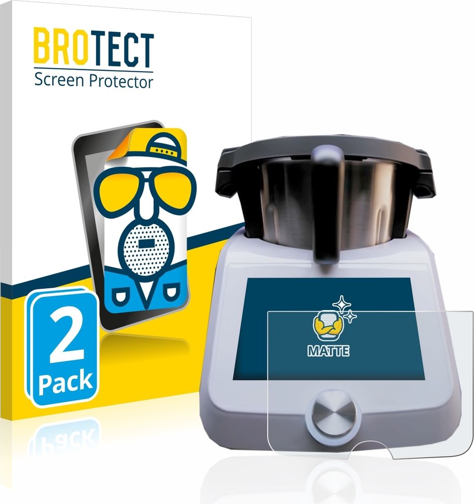 2x BROTECT Schutzfolie für SilverCrest Monsieur Cuisine Smart Displayschutz Displayschutzfolie Folie Matt Entspiegelungsfolie