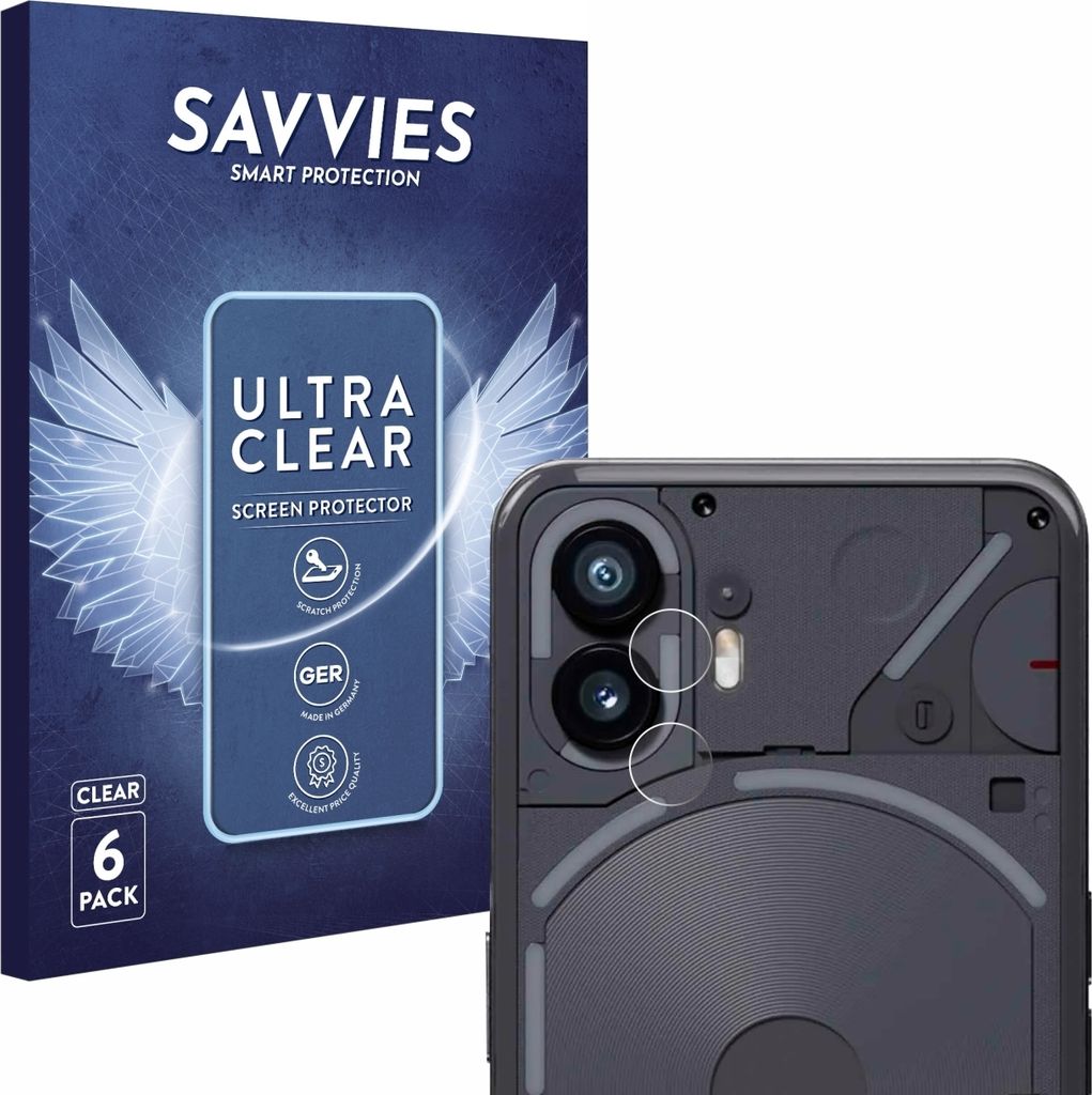 6x Für Nothing Phone (2) (NUR Kameraschutz) Schutzfolie Savvies Displayschutz Display Schutz Folie Klar Transparent