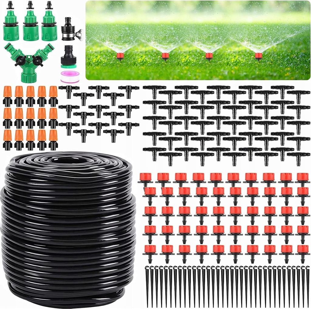 MAGMA | BewässerungsSystem, Garten Bewässerung Kit, 50M, Bewässerungsrohre, Tröpfchenbewässerung, Sprühbewässerung, Kühlsystem, für Landsc...