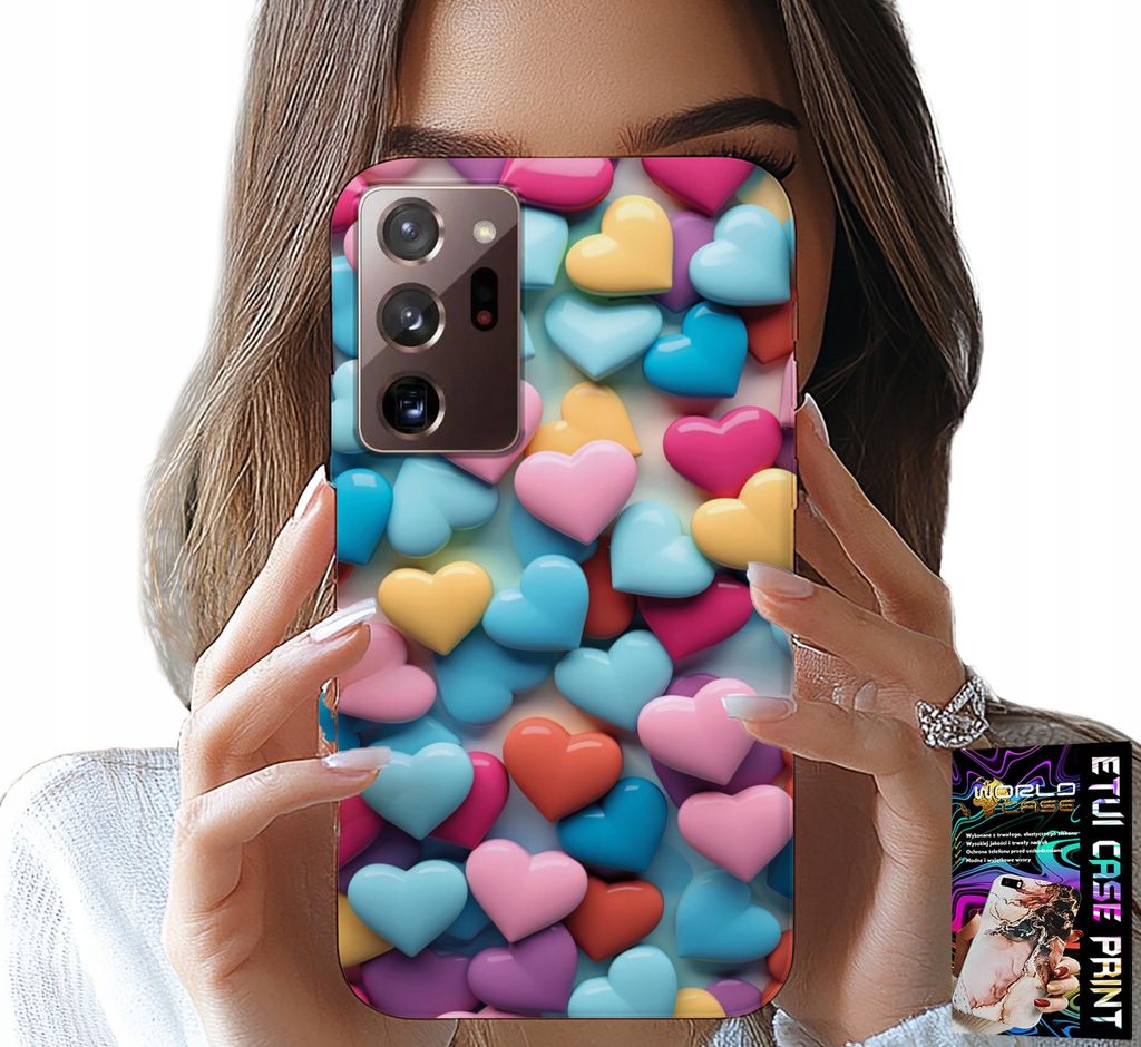 Hülle Für Samsung Note 20 Ultra - Bunte Herzen Personalisierbar