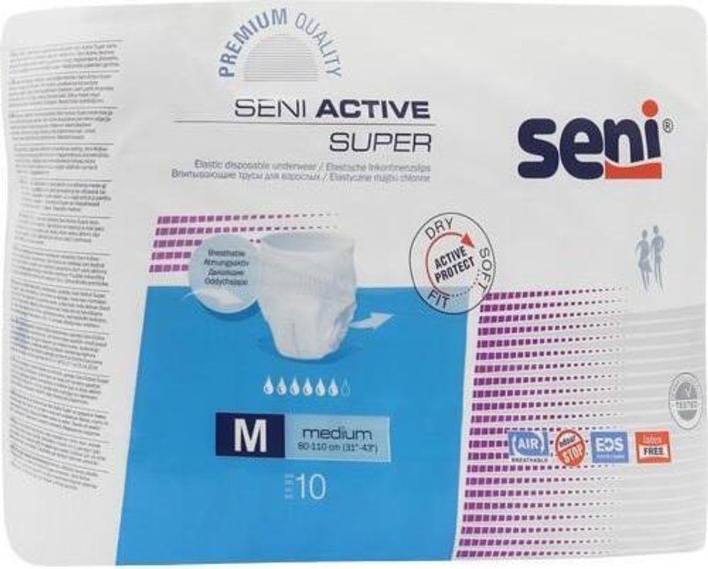 Seni Active Super Medium, majtki chłonne, 10 sztuk - Długi Obrázok produktu 