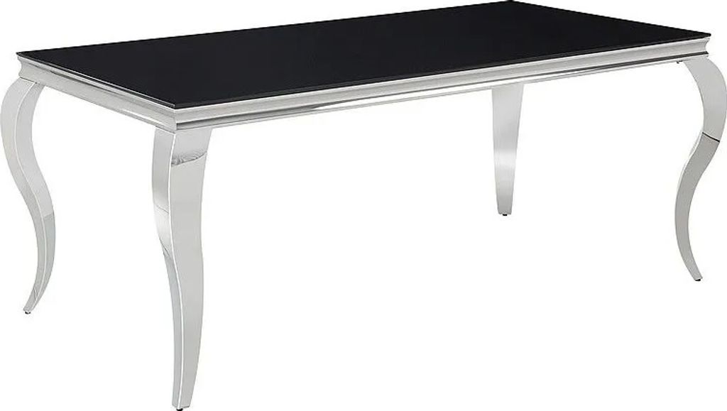 Esstisch PREDRAG – 180x90, schwarz / Chrom