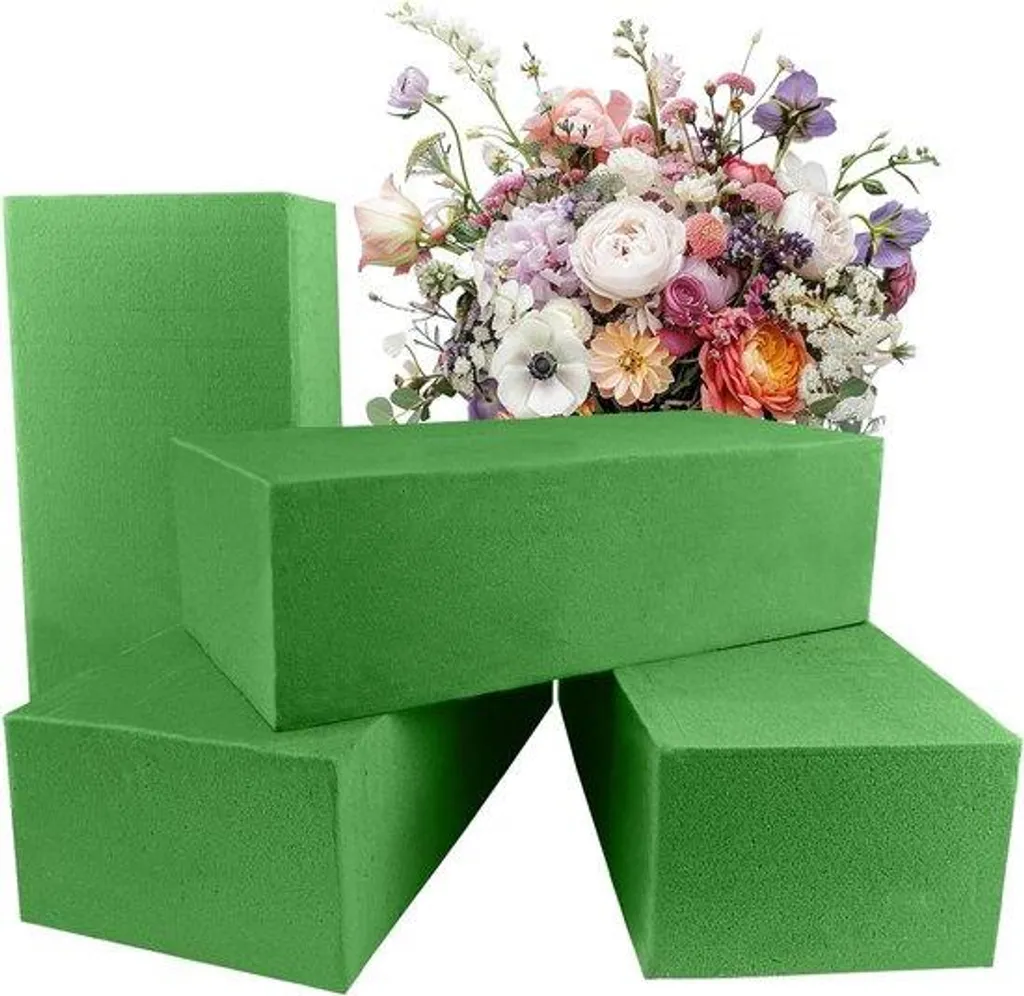 Support Mousse Florale pour Fleurs Artificielles - Set de 4 Blocs Déco