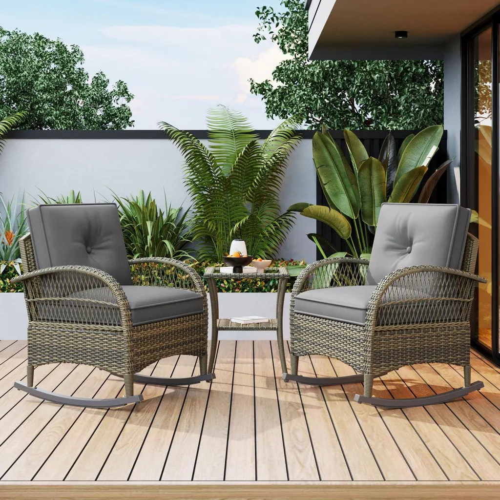 Petit salon de balcon rotin stable et résistant 160 kg sans encombrement