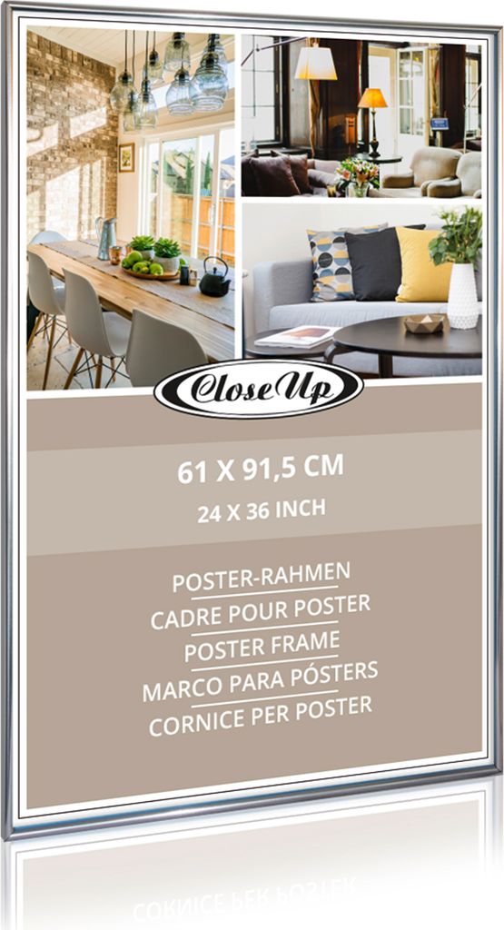 Rám plagátu 61 x 91,5 cm strieborný Obrázok produktu 