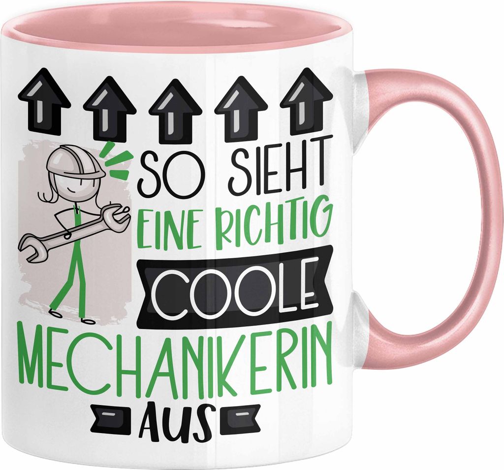Mechanikerin Geschenk Tasse Geschenkidee für Mechanikerin Geburtstag Weihnachten Spruch So Sieht Eine Richtig Coole Mechanikerin Aus Kaffee-Becher...