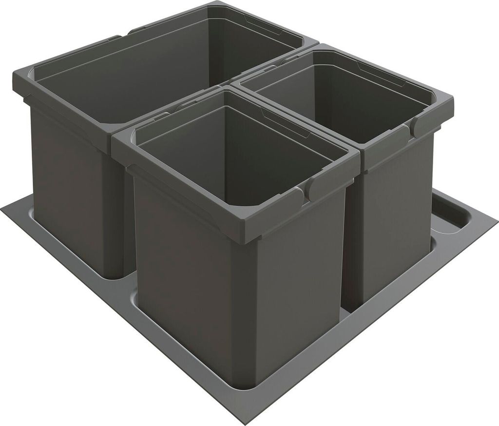 Vauth-Sagel VS ENVI Free Plus Abfalltrennsystem 1 x 13 L + 2 x 6 L Lava Korpusbreite 600 mm, Höhe 216 mm, Mülltrennsystem für Schubkästen