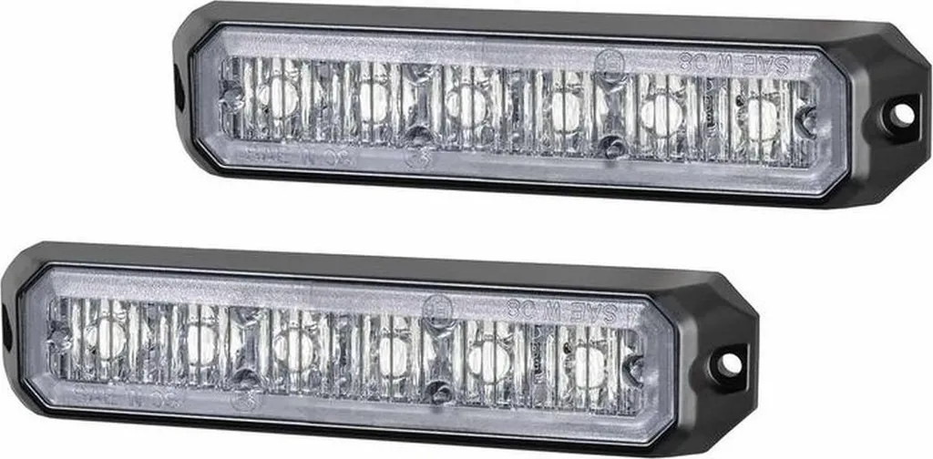 Feu à éclats à LED - Set de 2 pièces orange pour signalisation de toit