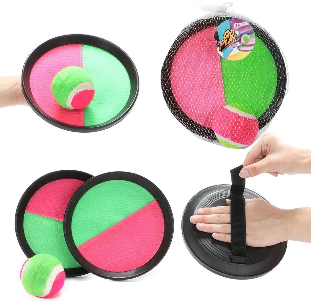 Fangballspiel mit Klettverschluss, 3-teilig