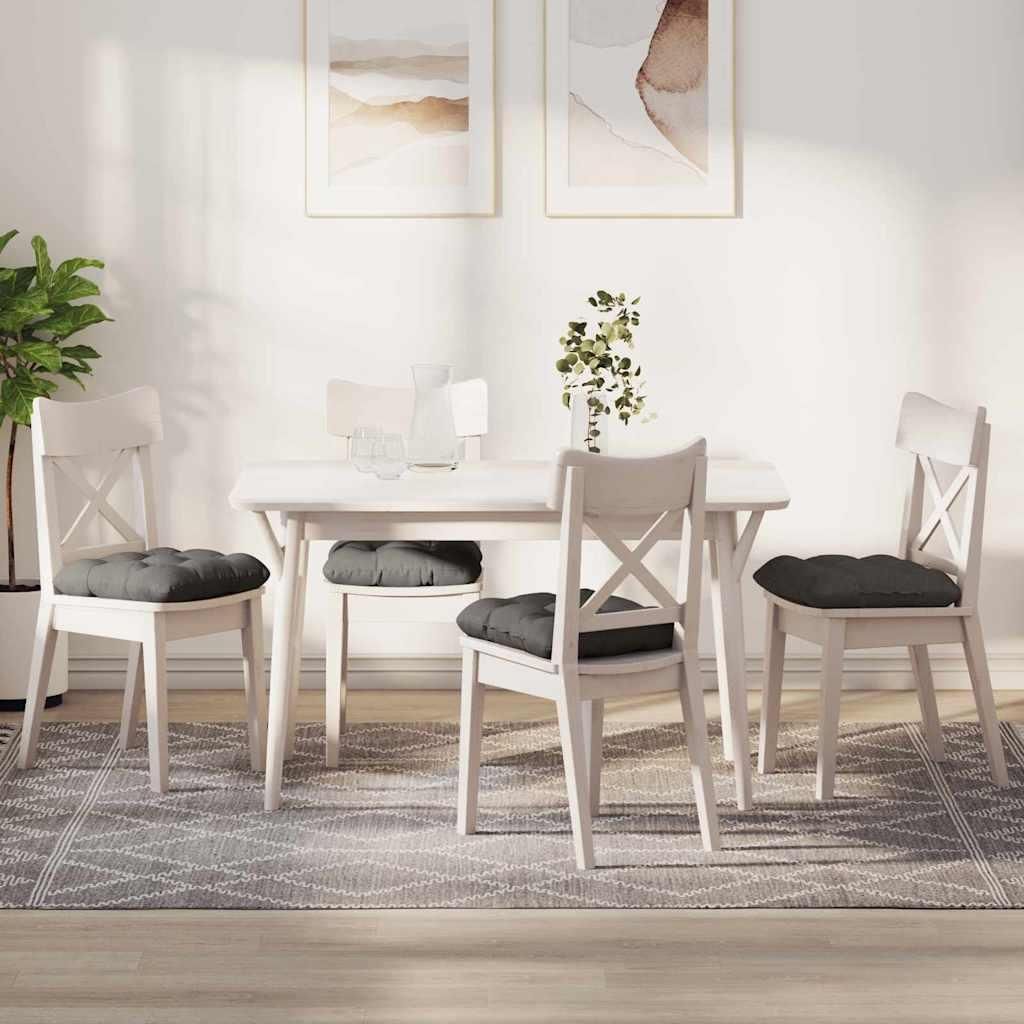 "Schlussverkauf" Sitzkissen 4 Stück - Sitzauflage - Sitzpolster - Hellgrau 40x40 cm Cordstoff C5858