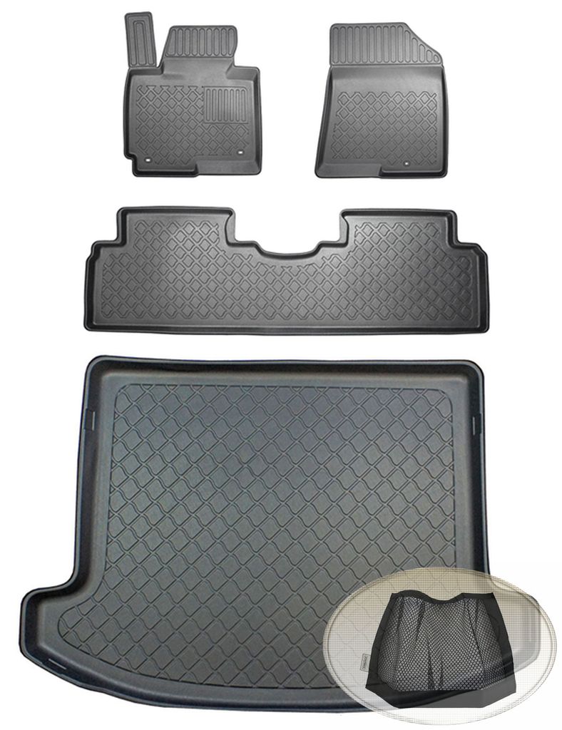 SET Kofferraumwanne Gummifußmatten für Kia Carens 4 RP Van Kombi 5-türer 2013- 5Sitze 5Sitze